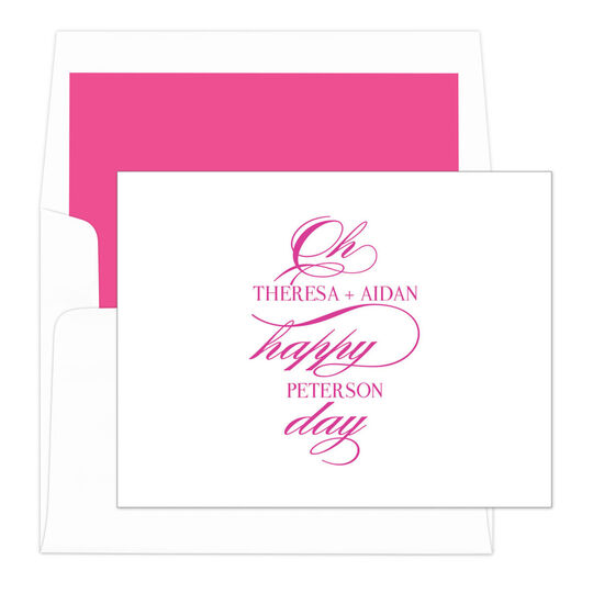 Oh Happy Day Folded Note Cards - Raised Ink